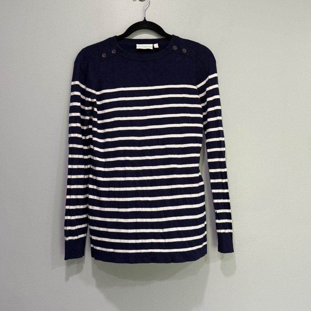 JoJo Maman Bebe Navy White Striped Knit Sweater Small nautical maternity
